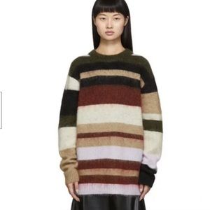 Acne Studios Kalbah Striped Knit Sweater in Multicolor Mohair Wool Blend